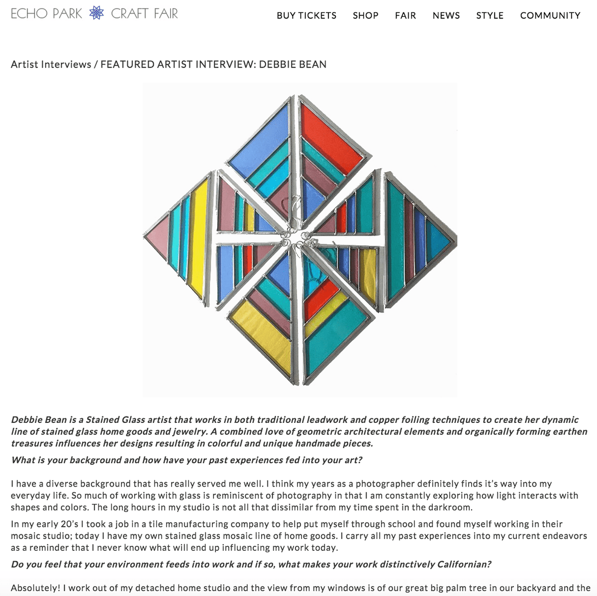 Echo Park Craft Fair Featured Artist - Debbie Bean