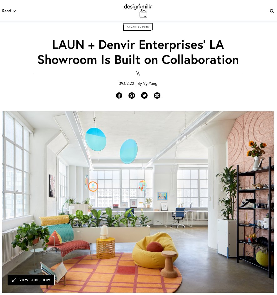 Design Milk Feature - Denvir Enterprises